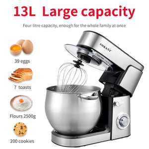 Marca Premium Sokany624Máquina amasadora de masa Mini batidora de alimentos Procesador de alimentos 13 litros - Product Image 6