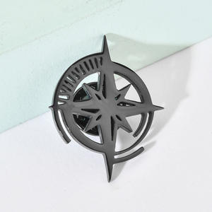 Broches personalizados de acero inoxidable, chapa con nombre y hebilla de mariposa, venta al por mayor - Product Image 1