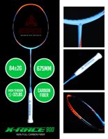 Raquette de badminton Konmat Sports Esper 82g, entièrement en carbone, manche en bois, tension de 30 LBS, cordes en fibre de graphite, fabriquée en poids 4U