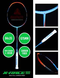 Raqueta de Bádminton Konmat Sports Esper 82g, Mango de Madera de Carbono Completo, Tensión de 30 LBS, Cuerdas de Fibra de Grafito, Peso Fabricado 4U - Product Image 6