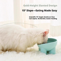 Bol pour nourriture pour chat en plastique écologique, base antidérapante, design arrondi, support pour le cou en forme de patte d'éléphant, capacité de 400 ml, options multicolores
