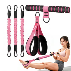 Bande <span class=keywords><strong>de</strong></span> Résistance Multifonction Améliorée avec Poignée, 3 <span class=keywords><strong>Tubes</strong></span>, Résistance Réglable, pour Exercices Abdominaux et Équipement <span class=keywords><strong>de</strong></span> Pilates - Product Image 1