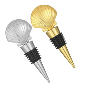 Seashell Shape <b>Wine</b> Stopper Alloy Metal With Rubber Seal For Bottle Sealing Party Gift - Product Image 4