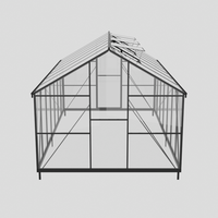 Grande serre véranda à montage facile avec cadre profilé en aluminium et feuille de polycarbonate pour jardin extérieur et arrière-cour