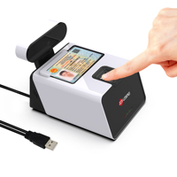 Joyusing Nuevo Lector de Documentos de Viaje, Lector de Tarjetas de Identificación, Licencia de Conducir, Escáner de Pasaportes con Lector de Huellas Dactilares, Códigos QR 2D y Códigos de Barras