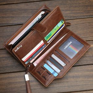 Baellerry <b>Men's</b> <b>Wallet</b> PU Leather Multifunctional Clutch Bag With Zipper Dark Brown Business Style - Product Image 2