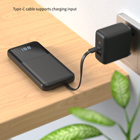 Nouvelle batterie externe 2026 de 10000 mAh, économique, avec câbles intégrés USB-C, charge rapide et écran LCD