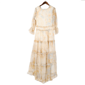 Holya nuova moda Chiffon Casual floreale <span class=keywords><strong>giovane</strong></span> donna Oversize Maxi lungo abito intero - Product Image 2