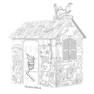 Новая образовательная игрушка, креативная картина, домик для игр в лесу, палатка, бумажный пазл, домик для детей, «сделай сам», каракули - Product Image 6