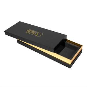 Boîte cadeau de luxe avec couvercle et Base de haute qualité, emballage noir, boîte en carton supérieure et inférieure avec Logo personnalisé - Product Image 4