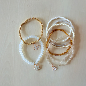 Conjunto de Joias de Mão Elásticas Bohemia para Mulheres com Pérolas e Cristais CCB - Product Image 3