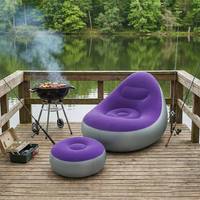 Canapé gonflable avec ottoman, ensemble de chaises de camping et de plage pliables et portables