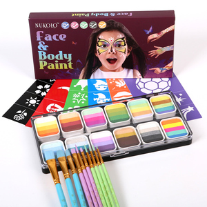 Vente en gros ensemble professionnel de peinture <span class=keywords><strong>gouache</strong></span> arc-en-ciel 12 couleurs enfants corps et <span class=keywords><strong>peau</strong></span> Art maquillage peinture faciale pour enfants - Product Image 6