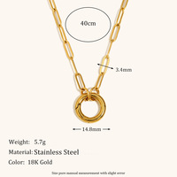 Collier à fermoir à ressort Landy Chain pour la création de bijoux DIY, en acier inoxydable plaqué or 18 carats, pour les fêtes