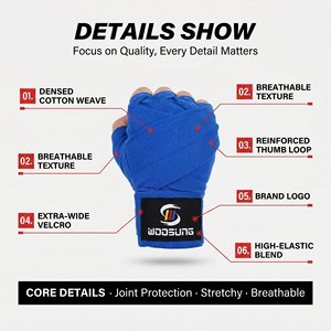 Fasce per Mani da Boxe in Cotone Elasticizzato, Fasce per Muay Thai, Fasce per MMA con Logo Personalizzato, Prezzo Diretto di Fabbrica all'Ingrosso - Product Image 3