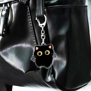 พวงกุญแจอะคริลิคน้ำหนักเบา กันน้ำ ลายแมวน้อยสีดำสุดน่ารัก ชุด 5 ชิ้น - ของขวัญแปลกใหม่สำหรับคนรักแมวในวันฮาโลวีน - Product Image 3
