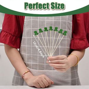 Palillos de Bambú Verdes <span class=keywords><strong>para</strong></span> Cócteles, Palillos <span class=keywords><strong>para</strong></span> Aperitivos, Bebidas, Cupcakes, Frutas, Decoración <span class=keywords><strong>para</strong></span> Fiestas del Día de San Patricio - Product Image 3