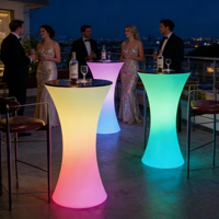 Table de bar LED arc-en-ciel à changement de couleur, table haute ronde à lumière dégradée, table élégante et lumineuse pour événements