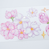 Ruban décoratif 3D personnalisé haut de gamme pour journal, motif floral, ruban PET brillant 3D en relief