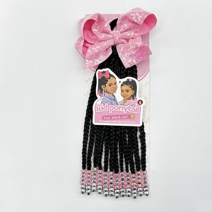 Coletas de Trenzas Africanas de Alta Calidad para Niñas Vivian con Cuentas Láser, Lazo Brillante y Accesorios para Peinados de Trenzas Africanas para Bebés - Product Image 5