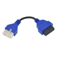 Cable de diagnóstico adaptador de conector OBD2 hembra de 16 pines a OBD1 de 12 pines con enchufe de CC para Mitsubishi