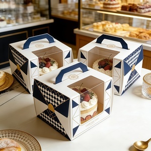 Produits d'<span class=keywords><strong>achat</strong></span>: boîtes portatives de cupcake de rose rouge, logos faits sur commande, boîtes de biscuit de beignet de gâteau de mariage de magasin de dessert - Product Image 2