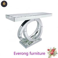 Mobilier moderne et élégant pour décoration intérieure table console en verre argenté avec miroir table d'entrée