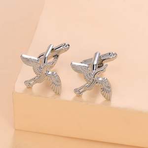 Mancuernillas Creativas de Plata <span class=keywords><strong>con</strong></span> Forma de Pájaro, Accesorios Elegantes de Lujo, Regalo de Compromiso, Boda, Aniversario para Hombre, Acero Inoxidable - Product Image 3