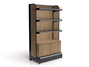 Elegante Estante <span class=keywords><strong>de</strong></span> Madera <span class=keywords><strong>y</strong></span> Metal con Acabado en Nogal para Diseño <span class=keywords><strong>de</strong></span> Tiendas <span class=keywords><strong>de</strong></span> <span class=keywords><strong>Licores</strong></span> - Product Image 5