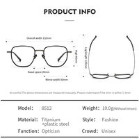 8512 Montures de lunettes de créateurs aux couleurs mélangées, dernières tendances, nouvelles montures de lunettes fantaisie aux couleurs vives pour hommes