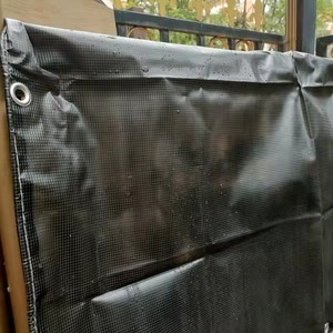 Bâche en PVC à grille respirante, toile imperméable translucide et résistante, <span class=keywords><strong>voile</strong></span> d'<span class=keywords><strong>ombrage</strong></span> anti-UV, housse de protection extérieure étanche - Product Image 4