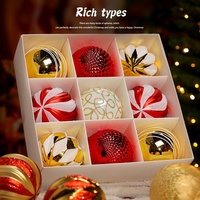 Vente en gros d'usine, pendentifs de boules de Noël miniatures de luxe sur mesure, ensemble de 9 pièces, décorations suspendues, arrangements pour scènes photographiques