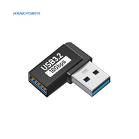 Convertisseur adaptateur OTG à angle droit USB3.0 Type C mâle vers USB A femelle pour transfert de données de charge de téléphone intelligent et d'ordinateur portable