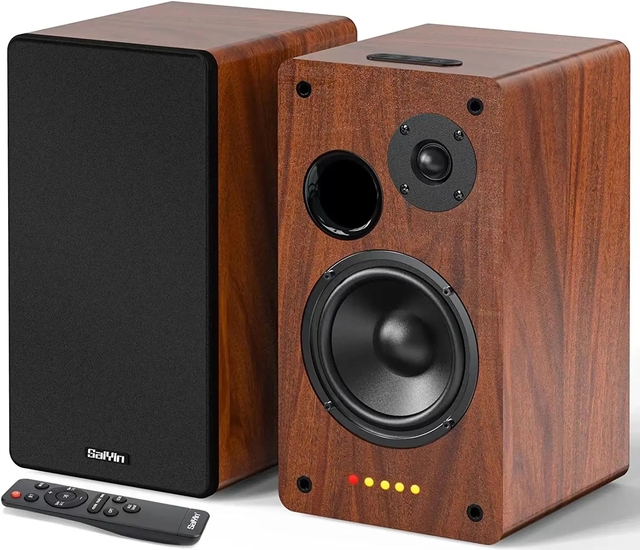 Professional Surround 2.0 Dj Amplifier Hifi Active Bookshelf Blue Tooth Speaker Home Theatre Wooden Music Speakers
