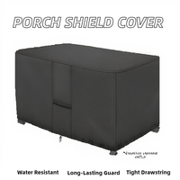 Housse de protection pour foyer extérieur en polyester imperméable 600D, rectangulaire, pour table de foyer, avec fermeture à cordon