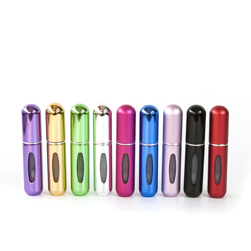 Colorful Empty 5ml 8ml Aluminum Travel Refillable Perfume Atomizer Bottles Spray