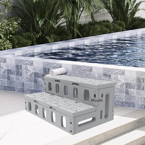 Échelle de <span class=keywords><strong>piscine</strong></span> hors sol en plastique LDPE classique et tendance, échelle de spa à deux marches avec fonction de rangement - Product Image 1