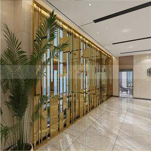 Paravent en métal découpé au laser personnalisé EX157, design moderne, panneau décoratif en acier inoxydable, écran de séparation pour restaurant - Product Image 4