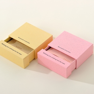 Custom Jewelry Pink Velvet Pouch and Sliding Paper Jewelry Packaging <b>Box</b> <b>Gift</b> <b>Box</b> for <b>Earring</b> Bracelet Necklace Ring - Product Image 3