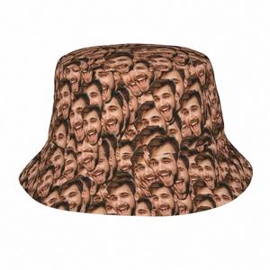 Chapeau Bob Personnalisé Imprimé Photo Style Urbain Amusant en Polyester pour Hommes et Femmes, Idéal Plage et Voyage, Motif Feuille de Dessin Animé - Product Image 4