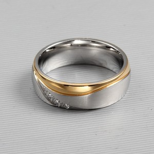 Anillo de Pareja de Acero de Titanio de Moda al por Mayor, con Micro Pavé de Circonita Cúbica, Impermeable, Antidesvanecimiento, Anillo Diario a Juego para Enamorados, de Tendencia - Product Image 2