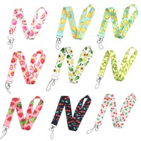 Porte-badge et porte-clés tendance personnalisé, imprimé UV coloré, motif floral et dessin animé, avec boucle réglable en polyester