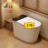 Nouveau modèle 2026 WC intelligent à poser au sol avec capteur d'ouverture automatique, siège chauffant, double chasse, télécommande, en céramique, siphon en P