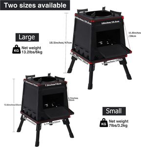 Portable Wood Burning <b>Stove</b> Carbon Steel Outdoor Camping <b>Stove</b> & BBQ Grill Modern Backyard Fire Pit for Picnic - Product Image 4