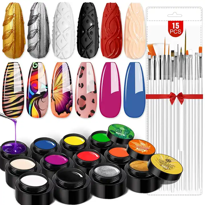 Gel Nail Polish Set with Lamp 10 Colors Gel Nail Starter Kit Manicure Tools  Set | eBay