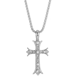 Designable Rhinestone <b>Cross</b> Pendant Sweater <b>Chains</b> for <b>Men</b> Titanium Steel <b>Chain</b> Hip-hop Fashion Jewelry Necklaces - Product Image 6