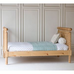French Pearl-studded Border White Solid Wood <b>Bed</b>. Fresh Mint-striped Girl-chill Room Simple <b>Single</b> <b>Princess</b> <b>Bed</b> - Product Image 2