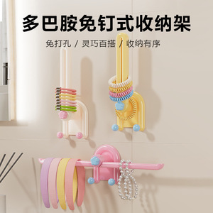 Corner Wall Mounted <b>Storage</b> <b>Rack</b> 90 Degree <b>Rotatable</b> Punch Free For Bathroom Bedroom Hair Accessories Organizer - Product Image 3