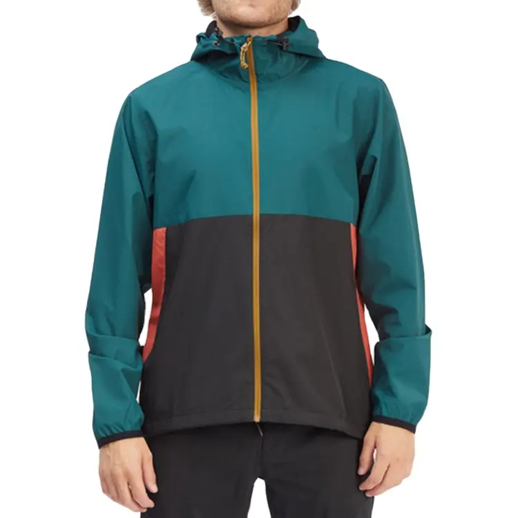 Groothandel Kleur Blok Nylon Windjack Mannen Custom Outdoor Running Jacket Men Windbreaker Trainingspak Waterdichte Jas