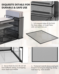 Porte-stylos transparent, organiseur de bureau, rangement de bureau en métal maillé, plateau pour documents et papiers, ensemble d'organisateurs avec tiroir pour bureau - Product Image 4